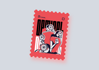Optical Stamp characters illustration stamp