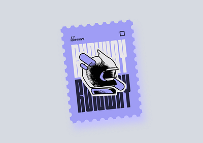 Runway Stamp character illustration stamp