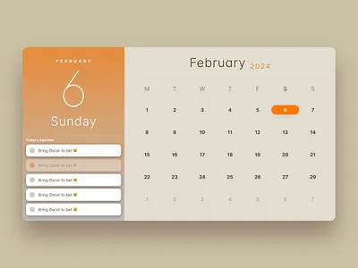 Calendar app design typography ui ux web website