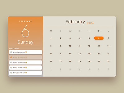 Calendar app design typography ui ux web website