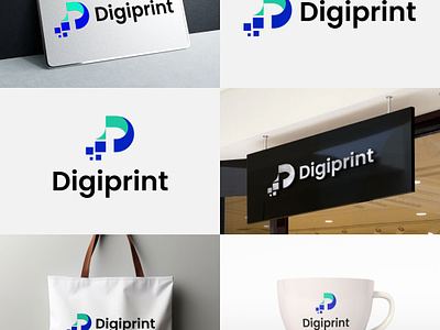 Digiprint D P letter logo design branding d letter logo d logo digital logo logo logo design p letter logo p logo tech logo technology logo