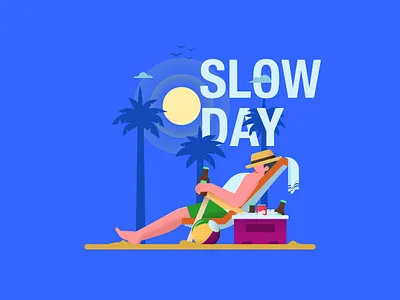 Vacation beach character flat design illustration vacation