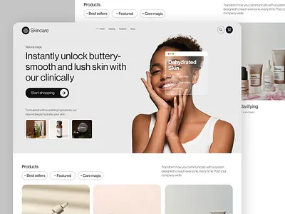 Skin Care - Landing Page beauty product beauty salon cosmetic packaging increase beauty product skin skin care skin care landing ui design