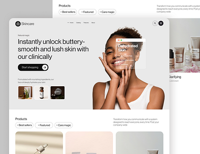 Skin Care - Landing Page beauty product beauty salon cosmetic packaging increase beauty product skin skin care skin care landing ui design