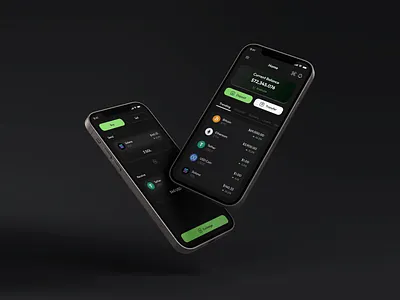 Green Dark Crypto Mobile UI crypto dark green homepage homescreen minimalist welldux