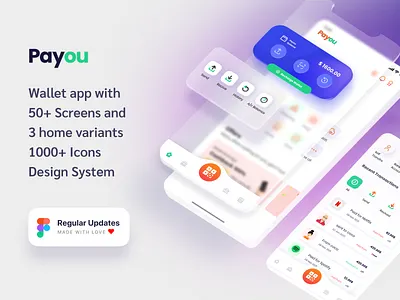 Payou UI Kit with Design System account app application balance cashback design design system expense figma finance fintech illustration money neel prakhar sharma transaction ui ux wallet