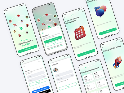 Time Tree - Redesign App calendar app calendar app ui calendar sharing app design figma ios minimal mobile app morden product design redesign ui ux