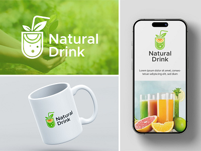 Natural Drink - Logo Design (Unused). abstract app logo brand identity branding creative logo icon logo logo logo design logos minimal logo minimalist logo modern logo nature logo symbol vector visual identity