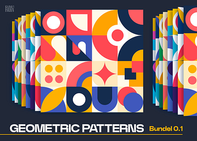 Geometric Patterns Shape with Trendy Colors vintage