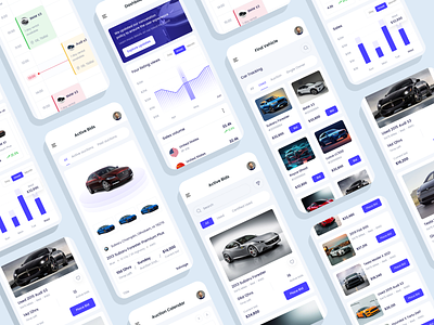 Car Dealership Dashboard Mobile App app car car delarship car marketplace dashboard dealership mobile app popular car rent car sell car ui design web design website design