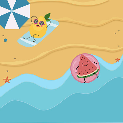 Hello Summer !! design illustration ui design vector