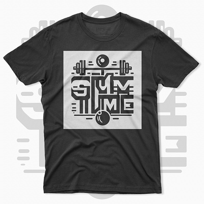 A gym-type t-shirt design with the word Gym Time gym gym design gym t shirt design trending