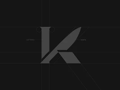 K & Knife logomark (unused) abstract cafe chief clever combinationmark cook creative dribbble k k logo kitchan knife lettermark logo monogram negative space purchase restaurant sale