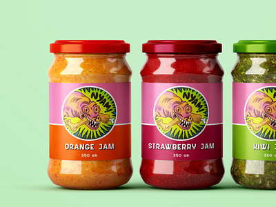 NYAM! Fruit Jam illustration packaging