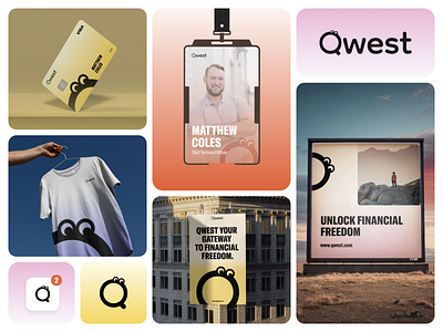Qwest- Financial Brand Identity. banking banking card brand book branding design financial branding identity logo mockup modern logo typography visual identity
