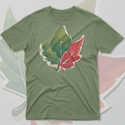Three leaves with different colors for T-shirt leaves leaves t shirt design trending