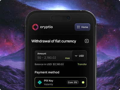 Cryptio — Payment App application branding crypto inteface ui