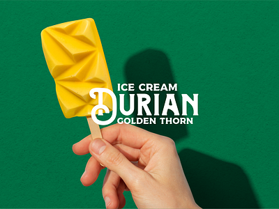 Durian Ice Cream Golden Thorn logo Design brand concept brand identity branding branding design content design desain desain kemasan desain logo durian durian ice cream ice cream durian kemasan king fruit king fruit ice cream logo logo design packaging packaging design