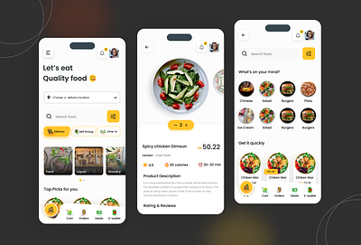 Food Order Application app branding design graphic design illustration logo mobile app typography ui ux vector