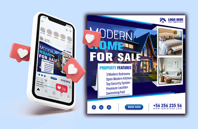 Social Media Post Design | House for Sale brad brand branding design facebook graphic design illustration instagram logo post social media post design ui