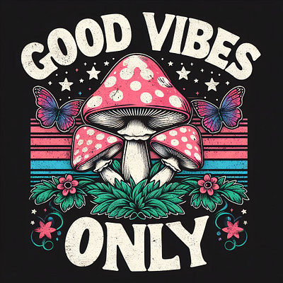 Psychedelic Good Vibes graphic design
