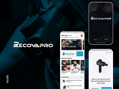 Recova Pro: An IoT Based App that Manage Massage Gun android ios iot mobileapp mobileappdesign mobileappdevelopment ui ux