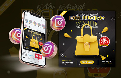 Social Media Post Design | Sale bag brand branding design facebook fashion graphic design illustration instagram logo post sale ui women