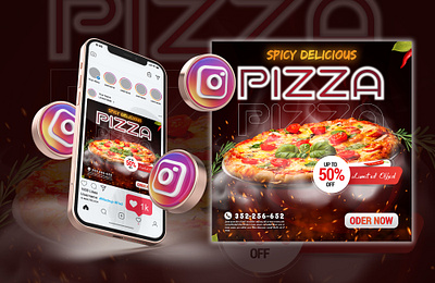 Social Media Post Design | Pizza brand branding design facebook food graphic design illustration instagram logo pizza post resturant social media post design ui