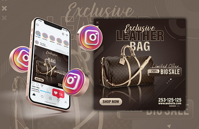 Social Media Post Design | Bag | Fashion bag brand branding design facebook fashion graphic design illustration instagram logo post sale social media post design ui