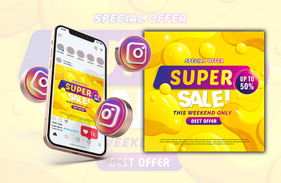 Social Media Post Design | Super Sale brand branding design facebook graphic design illustration instagram logo post sale social media post design suer sale ui