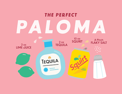 Perfect Paloma Illustration cocktail illustration recipe vector