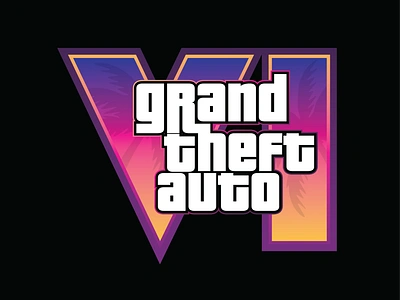 GTA 6 logo! adobeillustrator branding colorscobmo designchallenge fanart fontstyle gamingcommunity grandtheftauto gta6logo gtav gta6 logo palmtree recreation rockstargames shareyourthoughts