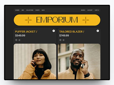 Emporium - Fashion Website Design branding design ecom fashion graphic design landing page shopify ui web design website