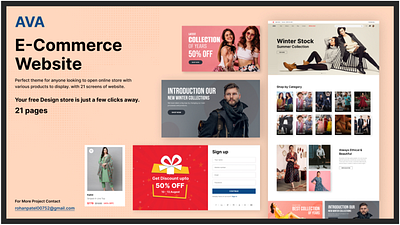 eCommerce website about page branding checkout creative design designer dribbble ecommerce fashion figma home page landing login offer product page shopping ui ux website women