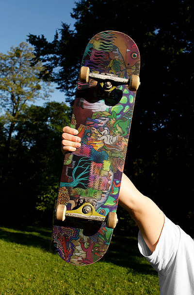 Planet Frog "Skateboard" deck illustration skateboard