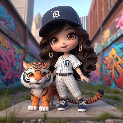 Tiger's Cheer Playful Urban Harmony 3d