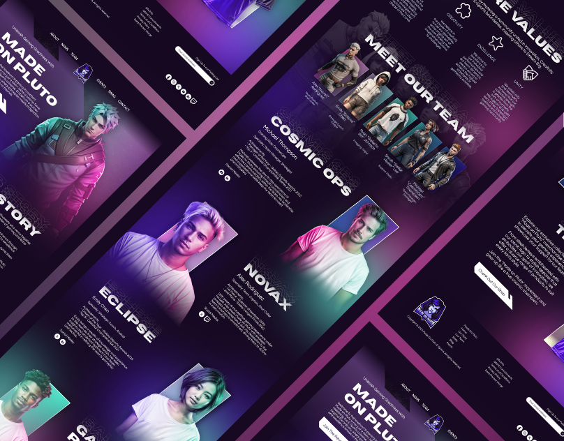 Made on Pluto | E-Sports Team Landing Page Concept esports esports design esports website graphic design ui ux web design