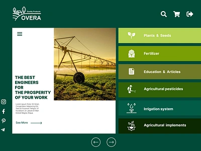 Agricultural Landing page - OVERA agricultural desktop farmer fertilizer graphic design green implements irrigation landing page mobile pesticides plant responsive seed shop site ui web design