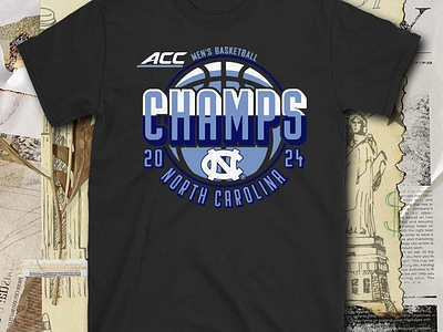 ACC Men’s Basketball Champs Ss 2024 Blue North Carolina T-shirt