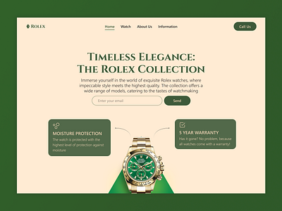 Rolex website figma graphic design logo ui uiux web design website