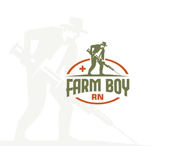 Farm Boy RN agriculture branding cultivation design farm farmer graphic design illustration logo medicine nimadelavari syringe typography vector vintage