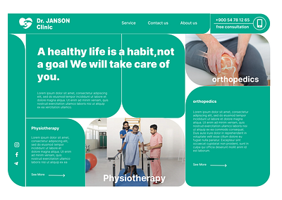 Landing page - Dr. Janson Clinic care clinic doctor dr graphic design health hospital landing page medical medicine nurse orthopedics patient pharmacy physiotherapy sick ui