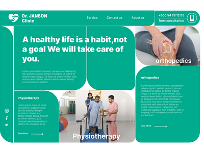 Landing page - Dr. Janson Clinic care clinic doctor dr graphic design health hospital landing page medical medicine nurse orthopedics patient pharmacy physiotherapy sick ui