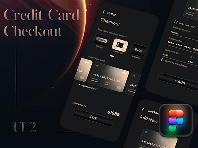 UI 2_Credit Card Checkout app ckeckout credit card credit card checkout dailyui darkmode design figma golden gradient graphic design luxury ui ui 2