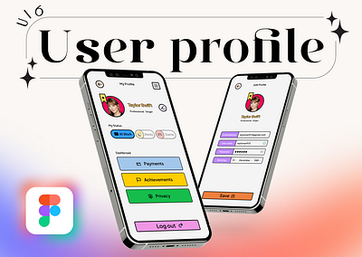 UI 6_User Profile app colorful dailyui figma graphic design taylor swift ui ui 6 user profile