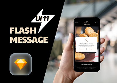 UI 11_Flash Message cookies dailyui flash message gold logo sketch ui ui 11 website