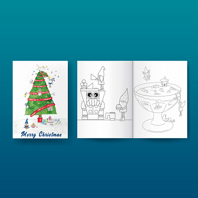 Christmas Colouring Book design graphic design illustration vector