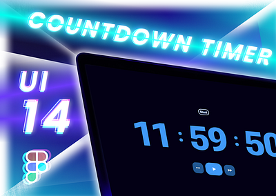 UI 14_Countdown Timer app blue countdown countdown timer dailyui dark mode figma tiktok time timer ui ui 14