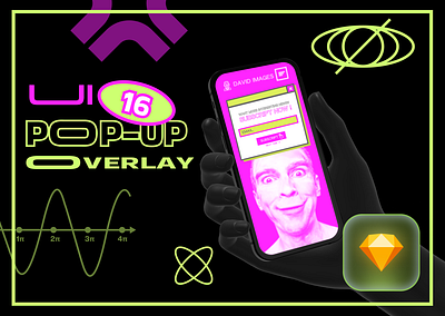 UI 16_Pop-up Overlay bold use of color dailyui green overlay pink pop up pop up overlay sketch ui ui 16