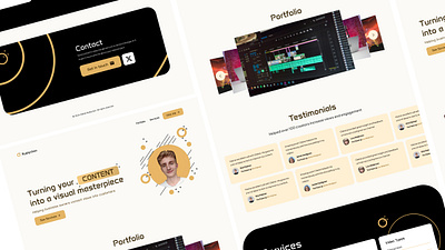 Freelance Video Editor Portfolio design figma freelancer landing page orange theme portfolio ui uiux video editing video editor web design